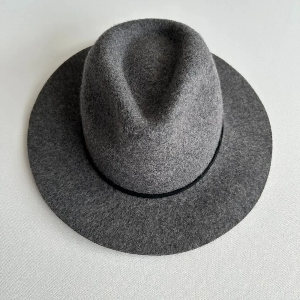 Brixton Wesley Fedora Hat Size Small 7 Gray Wool & Leather Timeless Classic